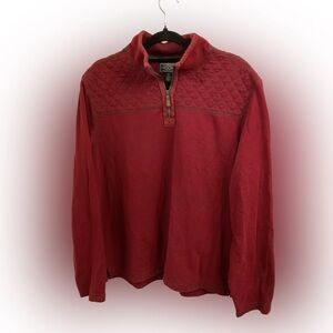 G.H. Bass & Co. Men's‎ Large Red Quilted Yoke Quarter-Zip Mock Neck Pullover